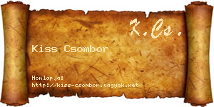 Kiss Csombor névjegykártya