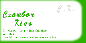 csombor kiss business card